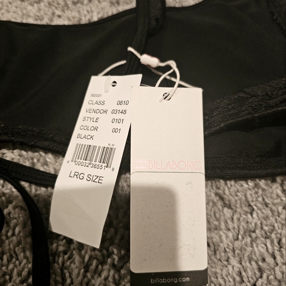 Billabong Bella lace overlay bikini top L NWT - Picture 4 of 5